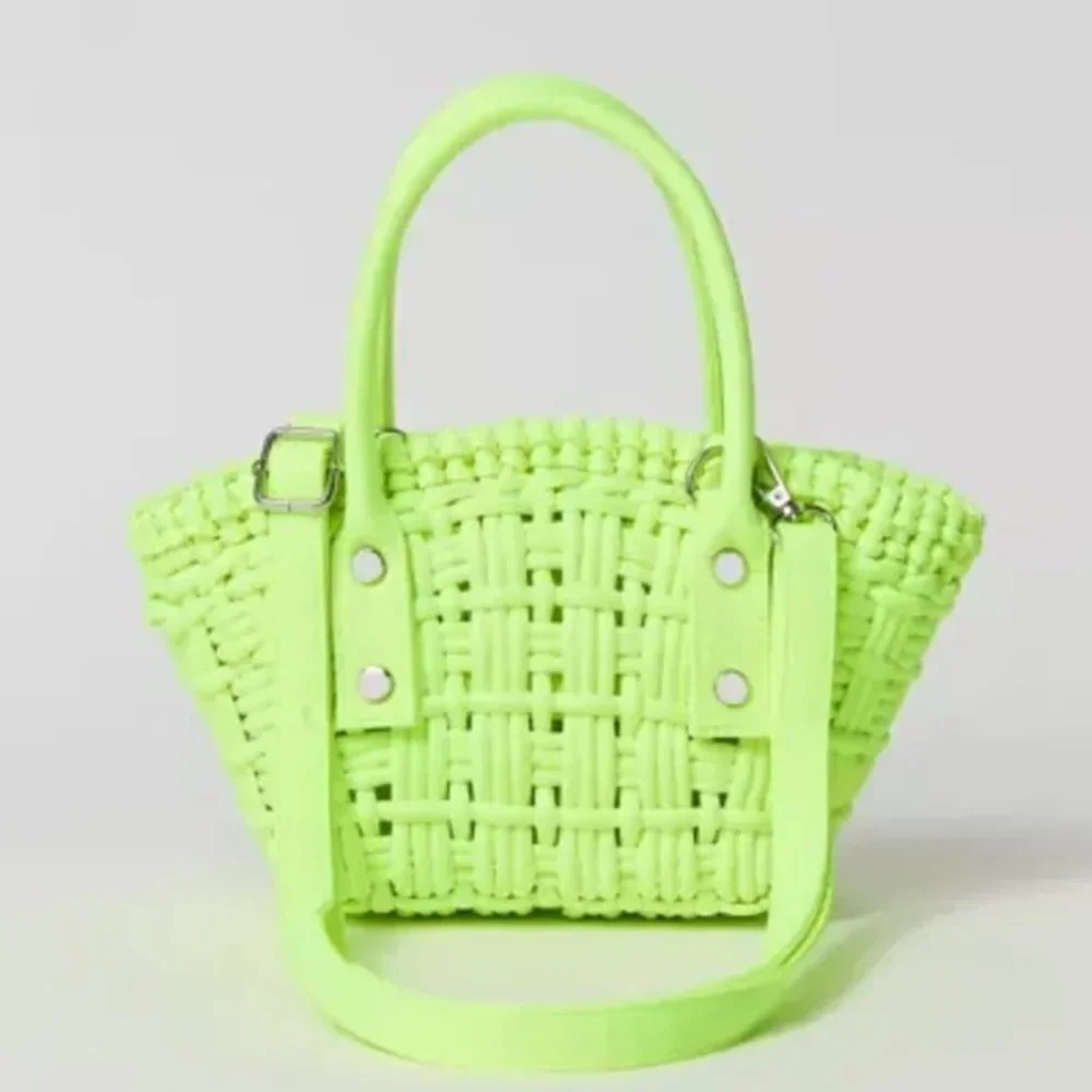 NWOT Urban Outfitters UO Woven Fan Tote Bag In Lime
